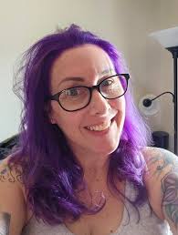 Deep violet purple hair with layered curls and magenta undertones 💜  #hairstyle #fblifestyle