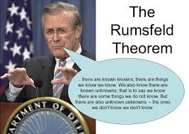 Rumsfeld, but both camps can credit. Unknown Unknowns Rumsfeld Is Still Talking But What S He Saying Rashmee Roshan Lall