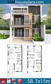 There are two types of floor plans: House Plans 7x15m With 4 Bedrooms House Plans 7x15m With 4 Bedrooms This Villa Is Modeling By Sam A Model House Plan House Construction Plan Sims House Plans