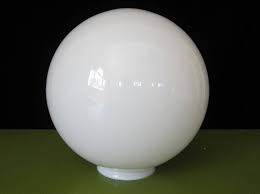10 Glass Ball Light Shade Large Vintage All White Cased Glass Heavy Large Round Pendant Globe 4 Fitter Neck Diy Salvage Replacement Parts Glass Ball Ball Lights Light Shades
