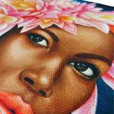 Blue Handmade Toiletry Bag With WATERLILY Motif Made of Canvas, Wash Bag  From Cape Town, South Africa // Gift From Africa //