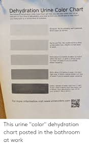 Dehydration Urine Color Chart The Following Dehydration
