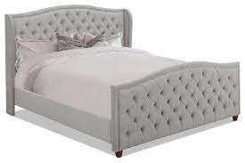 Madame c is an upholstered bed with slim feet and 3 big cushions that compose the headboard by bonaldo. Marcella Tufted Wingback Bed Frame Set Transitional Panel Beds By Jennifer Taylor Home Houzz