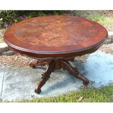A reduced in height early 19th century country side table now a ideal coffee table. Antique Round Burl Walnut Coffee Table C 1940 S 1683127