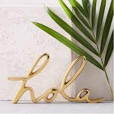 Brass Word Object Hola Modern Decor Accessories Gold Home Decor Decorative Accessories