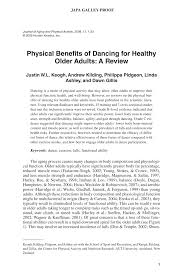 Pdf Physical Benefits Of Dancing For Healthy Older Adults A Review