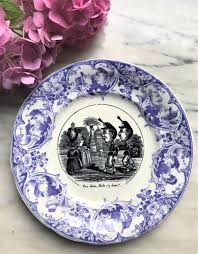 Plaque Antique Francais Assiette Parlante Satirique Grotesque Etsy In 2020 Decorative Plates Transferware Plates