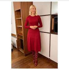 She recently took a break from this morning over the easter break. Holly Willoughby News This Morning Host Wears Red Dress Boots Where To Buy Outfit Express Co Uk