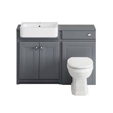 Bathroom boutique is a leading supplier of contemporary, modern and traditional classic, designer bathroom furniture. Toilet And Basin Combination Unit 2 Door Grey Traditional Westbury Better Bathrooms