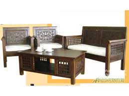Desain meja kayu untuk ruang tamu minimalis modern. Kursi Meja Tamu Kayu Jati Model Cengkeh Allia Furniture