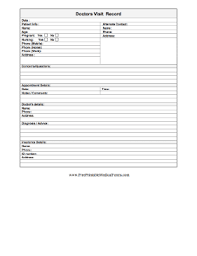 printable doctors visit record