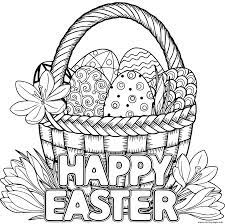 Printable easter egg coloring pages for adults. Basket Egg Adult Happy Easter Coloring Pages Printable