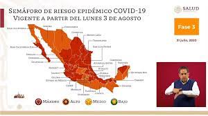 La jefa de gobierno, @claudiashein, informó que pese al cambio a semáforo rojo para la cdmx por parte de la. Semaforo De Covid 19 En Mexico 16 Estados En Rojo Y 16 En Naranja Para La Semana Del 3 Al 16 De Agosto El Financiero