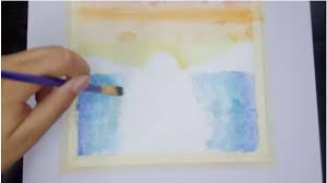 Three watercolor art lessons that demonstrate how to paint sunsets. Easy Sunset Over Water Watercolor Painting Risebrite