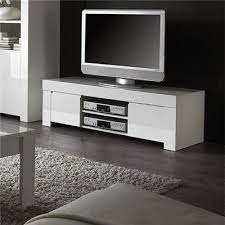 Petit meuble télévision gris laqué design elma. Meuble Tv Blanc Laque Design Pietra