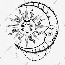 Koleksi gambar bunga matahari hitam putih. Gambar Gambar Tangan Garis Bulan Dan Matahari Hitam Dan Putih Matahari Bulan Mitos Png Transparan Clipart Dan File Psd Untuk Unduh Gratis