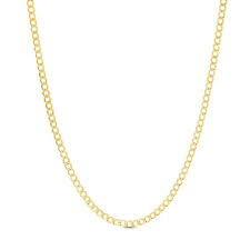 060 Gauge Bevelled Curb Chain Necklace In 10k Gold 22 Piercing Pagoda Chain Necklace Necklace 10k Gold