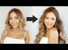 How To Blend Hair Extensions With Short Hair And Multi Color Two Toned Hair Pia Muehlenbeck Shar Hair Extensions For Short Hair Long Hair Extensions Luxy Hair