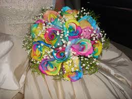 Rainbow Roses Happy Roses My Wedding Bouquet Rainbowroses Rainbow Wedding Decorations Rainbow Wedding Theme Rainbow Flowers