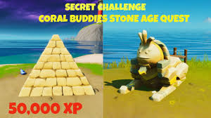 Fortnite chapter 2 season 3 is available now, the battle pass. Coral Buddies Stone Age Quest Secret Challenge Fortnite Chapter 2 Season 3 Youtube