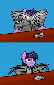2218773 Artist Handgunboi Meme Newspaper Ponified Meme Reading Safe Solo Tom And Jerry Twilight Sparkle Derpibooru