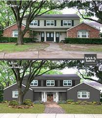 Posting before and after pics of our newly painted brick exterior. Brick Living Room Photos Andersen Brick