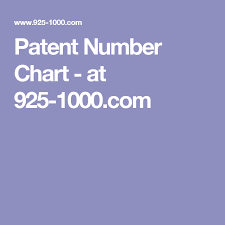 Patent Number Chart At 925 1000 Com Patent Number Date Chart