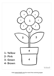 Use basic counting skills and the key at the bottom of the page to create a fun flowers picture. Flower Color By Numbers Coloring Pages Free Color By Number Coloring Pages Kidadl