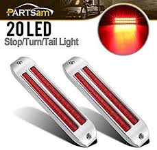 Each chip is in a single row formation, and all flush mount lights are protected by a dust and moisture resistant polycarbonate lens. Amazon Com Partsam 2pcs 8 1 4 Inch Led Trailer Tail Light Bar Red 20 Led Chrome Flush Mount W Super Thin Led Trailer Tail Lights Led Trailer Lights Tail Light