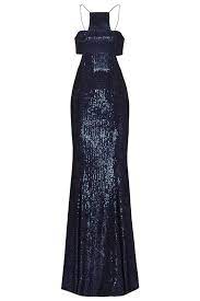 Jay Godfrey Navy Sequin T Overlap Gown Cutout Gown Floral Gown Dress Dresses
