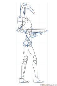 How To Draw A Battle Droid Step By Step Drawing Tutorials Star Wars Art Drawings Star Wars Drawings Battle Droid