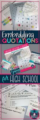 Practice Or Review Activity For The Punctuation Aspects Of Embedding Quotations And Dialogue Junior High Teaching Writing High School Writing Writing Lessons