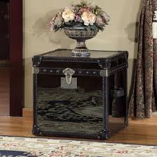 Lazzaro Leather Olympic Flip Top End Table End Tables Vintage Leather Table