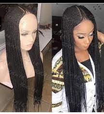 Braided Wig Light Weight 13x7 Lace Parting Hand Made Wig Color Black Length Is 26 Long Cornrow Wig With Baby Hair Wigs For Black Women Braided Hairstyles For Black Women Braids Wig Black Girl Braids