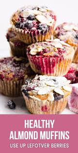 Desserts and side dish recipes using almond butter. Easy And Healthy Almond Muffins Recipe With Ground Almonds Whole Wheat Flour And Fresh Of Frozen Blueberry Almond Muffins Fresh Cherry Recipes Cherry Recipes