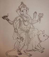 Pin By Sindhuja Devi On Ganesha Elephant God Art Drawings Sketches Simple Ganesha Drawing