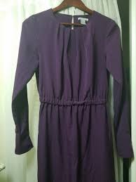 H M Women Size 8 Plum Purple Dress Long Sleeve Dress Elastic Waist Band Fashion Clothing Shoes Acce Long Sleeve Dress Strapless Floral Dress Purple Dress
