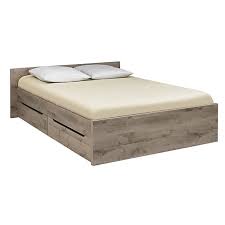 lit haut 4 tiroirs coloris chene cendre brooklyn lits 2 places lits chambre par piece decoration interieur aline storage bed bed upholstered bed frame