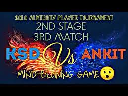 Sekian bagi bagi akun ff sultan gratis januari sultan work 100% no tipu yang admin. Freefire Solo Almighty Player Tournament 2nd Stage 3rd Match Ksd Vs Ankit Youtube