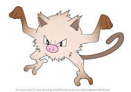 When mankey starts shaking and its nasal breathing turns rough, it's a sure sign that it is becoming angry. Learn How To Draw Mankey From Pokemon Pokemon Step By Step Drawing Tutorials