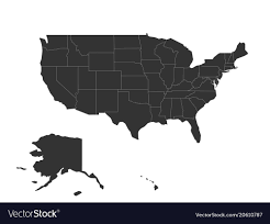 Blank Map United States America Usa Royalty Free Vector