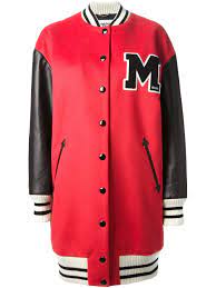 Moschino Varsity Bomber Jacket In Red Lyst