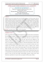 Pdf Crimes Against Womens And Societal Ills An Overview