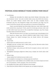 Gajih 1 orang pekerja rp. Proposal Usaha Membuat Pisang Goreng Pasir Coklat