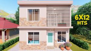 Patio con parrilla con mesada y espacio de guardado. Plano De Casa De 6x12m 2 Pisos Youtube