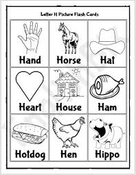 It is so basic that one can't . Letter H Picture Flash Cards Printable Englishbix
