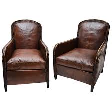 Pair Of 1920 S Club Chairs Club Chairs Painting Wooden Furniture Leather Furniture