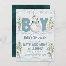 Snowman Boy Baby Shower Invitation Invite Zazzle Com Baby Shower Invitations For Boys Colorful Baby Shower Invitations Baby Shower Invitations
