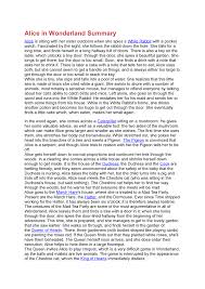 Alice follows him when he hurries into his hole and thereby enters wonderland. Alice In Wonderland Summary Alice In Wonderland Summary Alice Is Sitting With Studocu