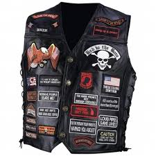 diamond plate gfvbik42xl diamond plate buf lth vest with42 patches xl in 2021 leather biker vest biker vest vest